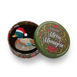 Erstwilder Festive Duck Brooch. Daphne the Duck Brooch